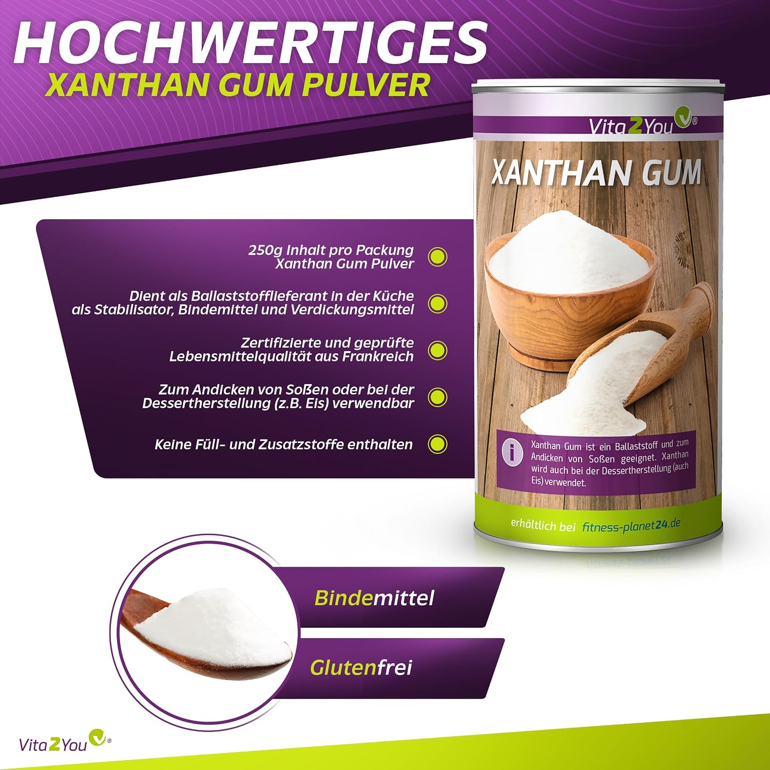 Detalle de Vita2You Xanthan Gum 250g đź§‚
