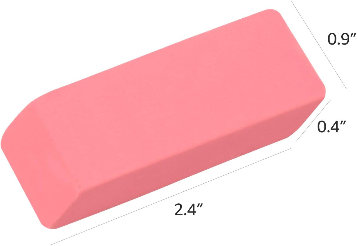 Detalle 2 de Amazon Basics Rectangular Erasers for School and Office, Pink, 24 Count
