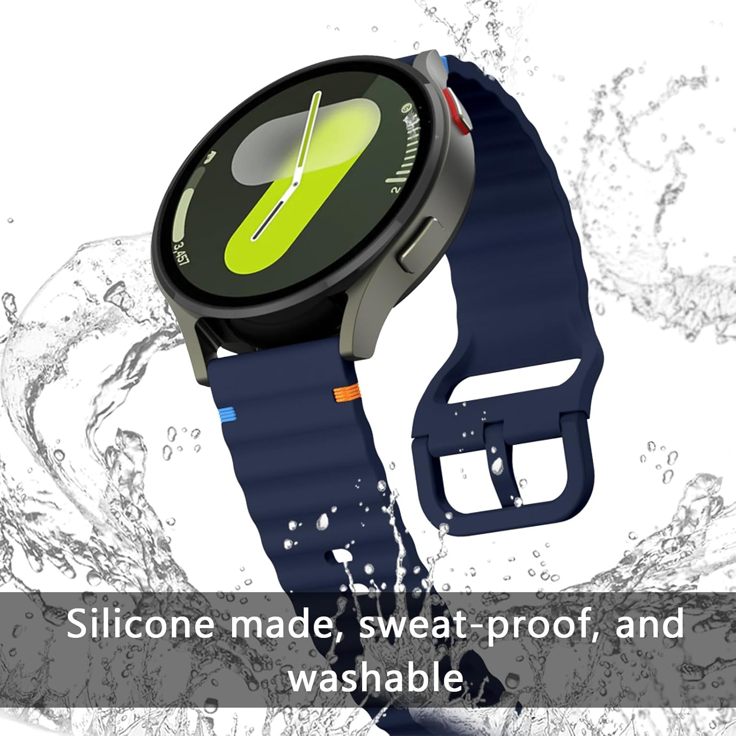Thumbnail 4 de Aieero Silicone Watch Strap for Samsung Galaxy Watch 7/6/5/4 – 20mm Quick-Release, Gapless Band