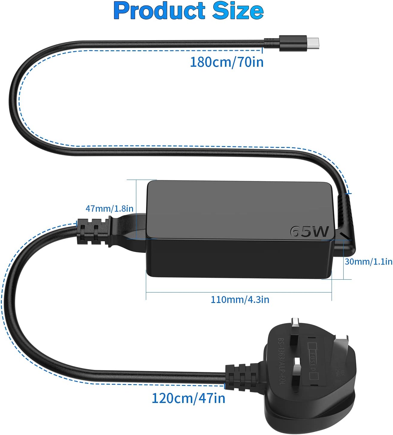 Thumbnail 5 de 65W USB C Charger for Lenovo ThinkPad
