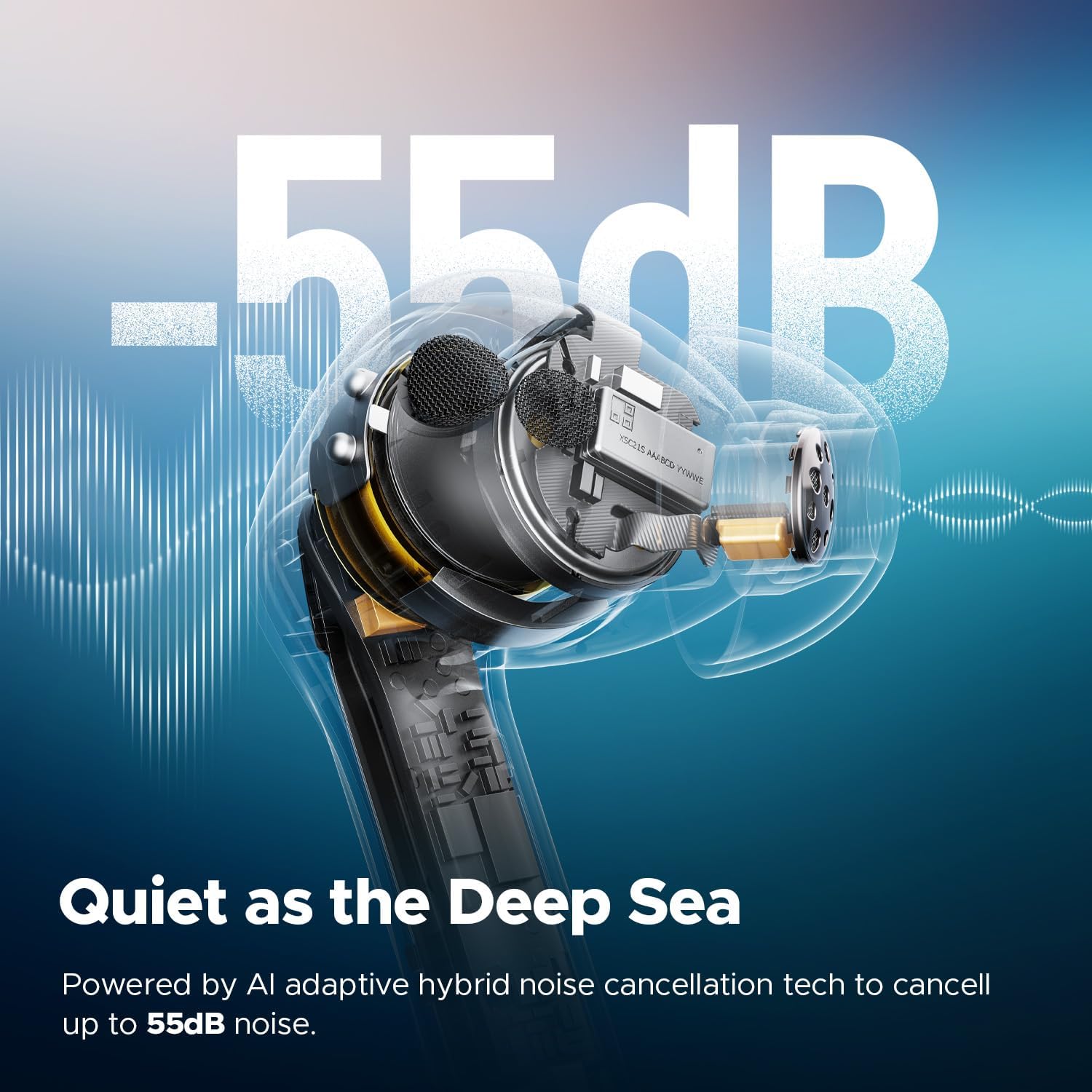 Detalle de SoundPEATS Air5 Pro: Écouteurs sans fil hybrides ANC avec Son Haute Résolution et Multipoints