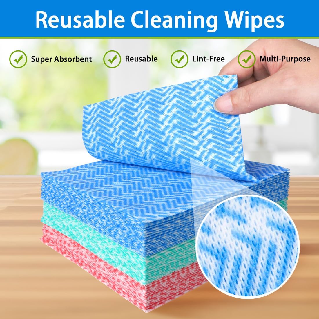 Detalle 2 de AIDEA Cleaning Wipes: Reusable 12x12 Inch Paper Towels for Kitchen, Dish, and More