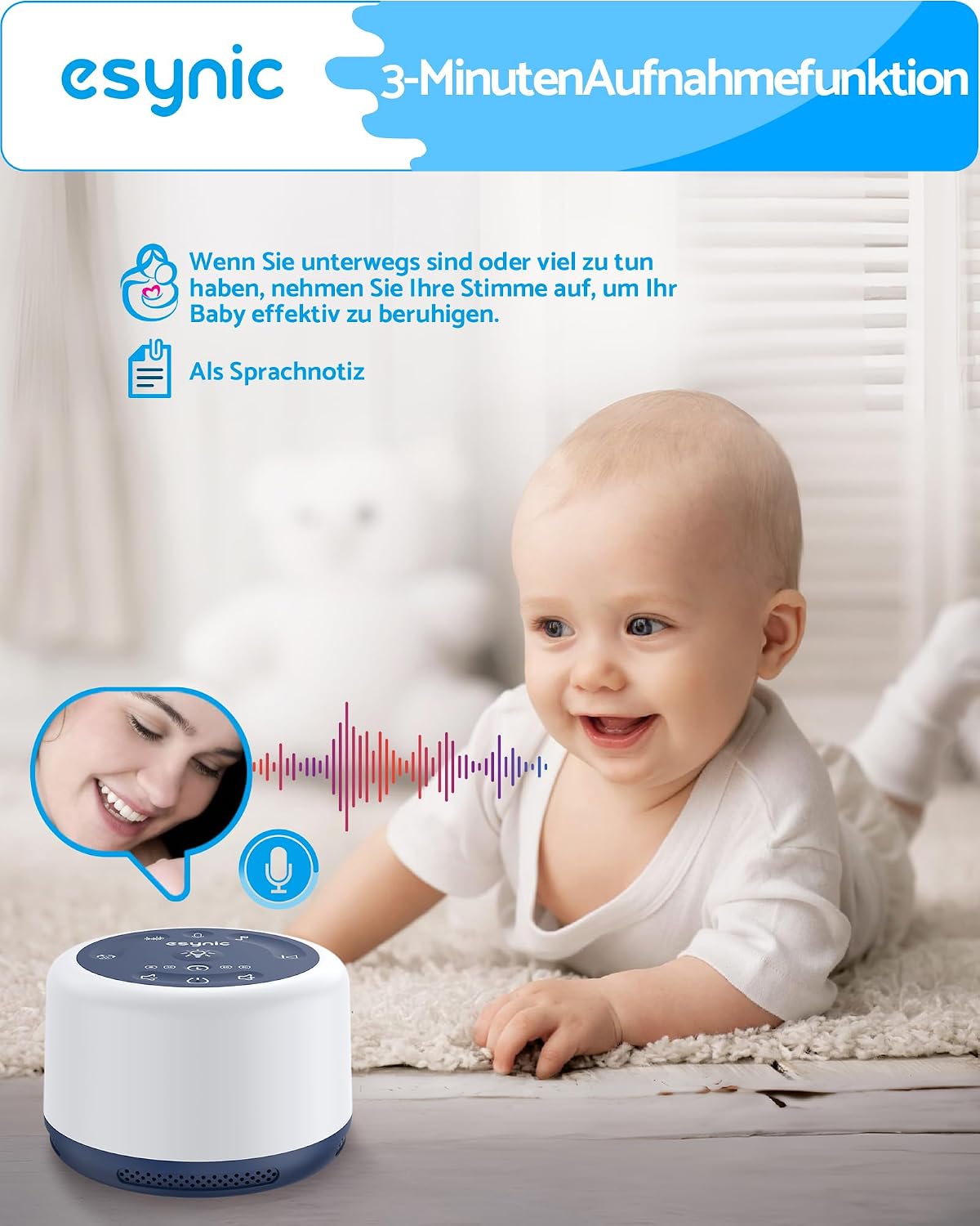 Thumbnail 3 de eSynic White Noise Machine mit 30 Klängen