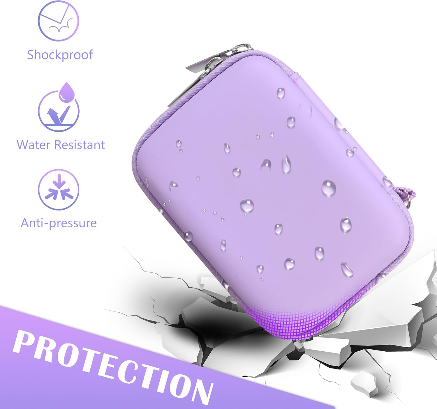 Thumbnail 4 de BOVKE Carrying Case for Kodak PIXPRO Friendly Zoom FZ45 / FZ55 (Mesh Pocket, Purple) — Case Only