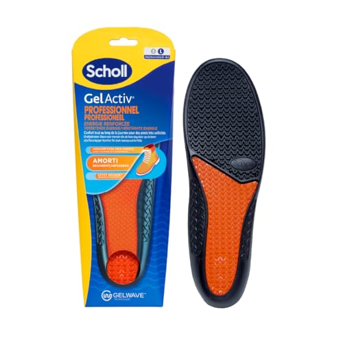 Scholl GelActiv Professionnel — Semelles GelActiv pour hommes, confort durable et absorption des chocs (Taille 40 à 46,5)