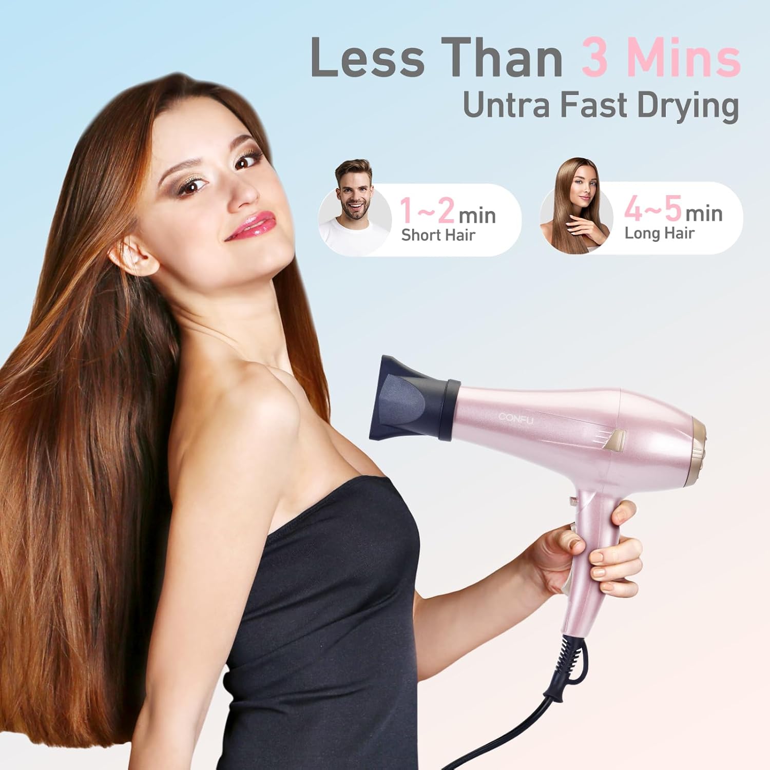Thumbnail 3 de CONFU Hair Dryer 1875W: Professional Ionic Salon Dryer with Diffuser