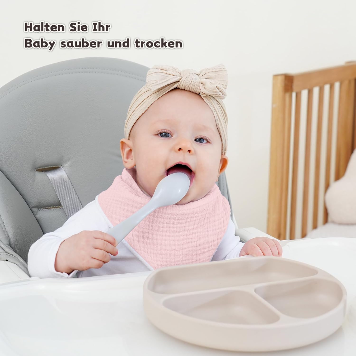 Detalle de Susurration Bavoirs Bébé Bandana – Ensemble de 10 bavoirs en mousseline, réversibles et réglables