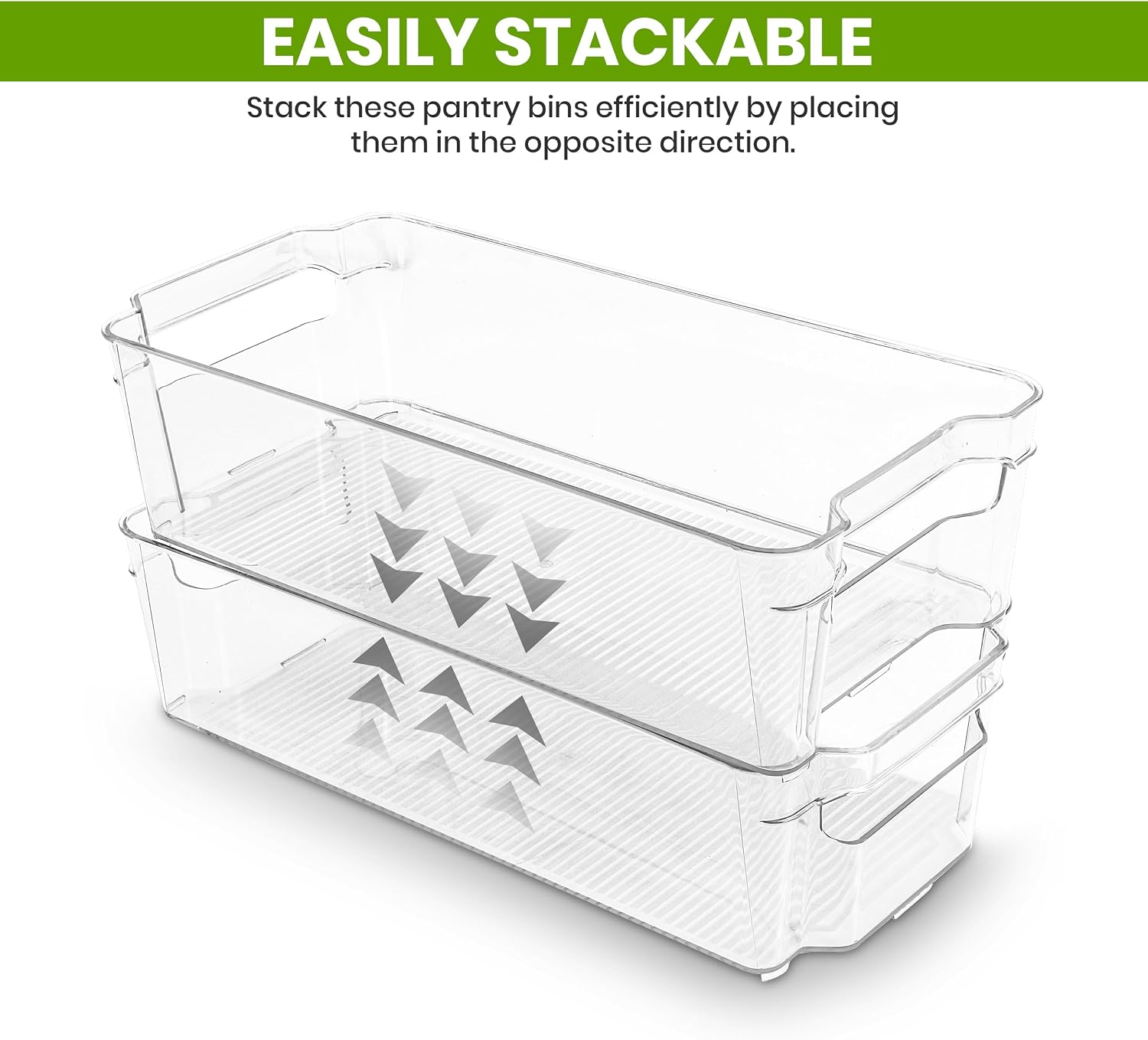 Thumbnail 6 de KICHLY Stackable Fridge Organisers – 8 Clear BPA-Free Storage Boxes with Handles