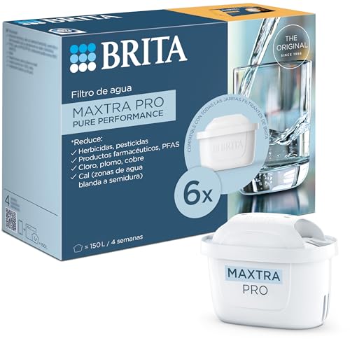 BRITA MAXTRA PRO Pure Performance (All-in-1) Pack 6 – Recambio original para jarras BRITA