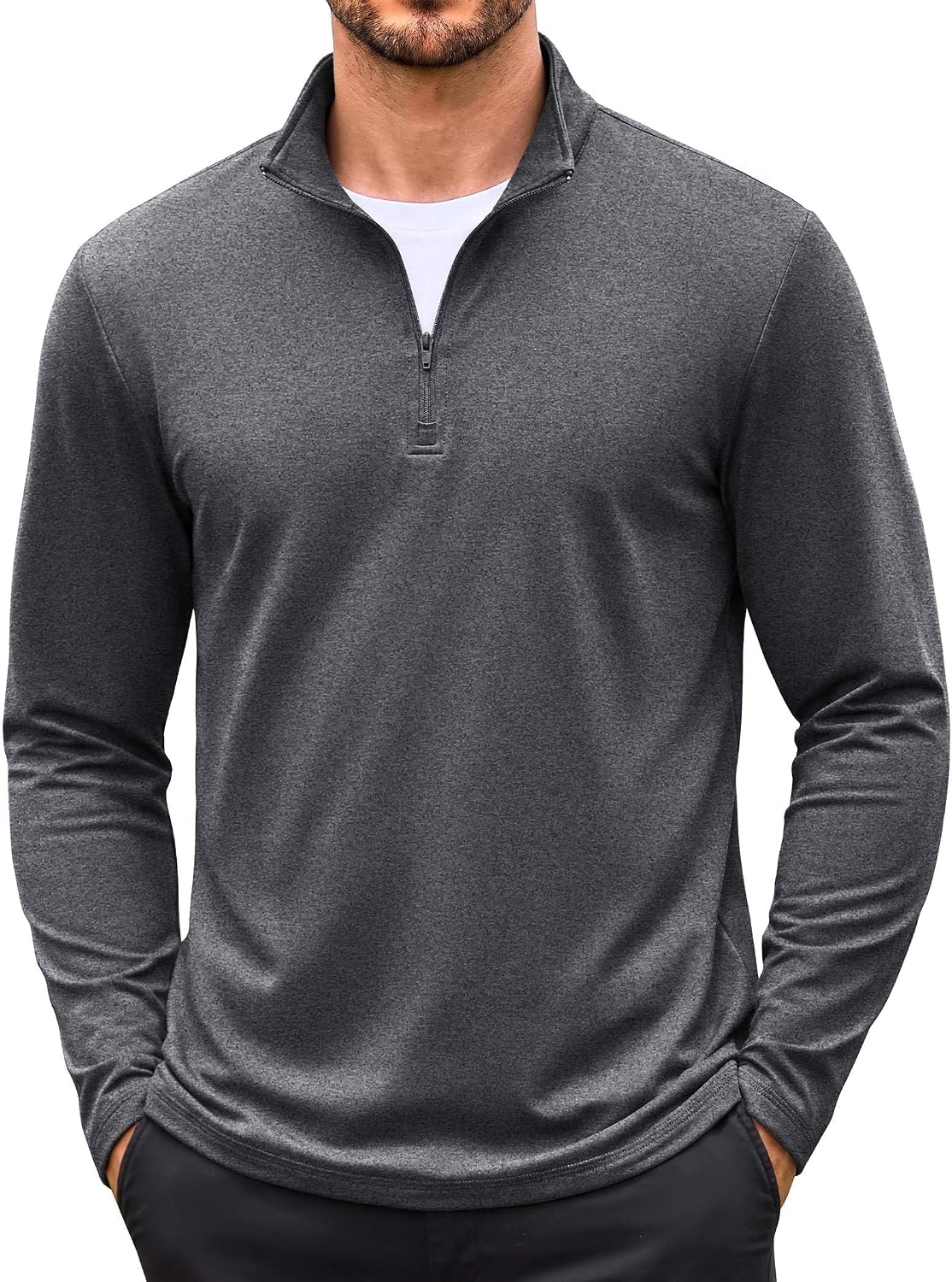 Detalle de COOFANDY Men's Quarter-Zip Pullover