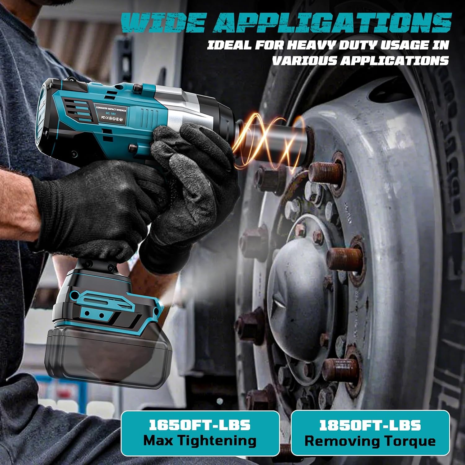 Detalle 2 de Cordless Impact Wrench 3/4 inch — 2500 N.m Max Torque, Milwaukee 18V Compatible