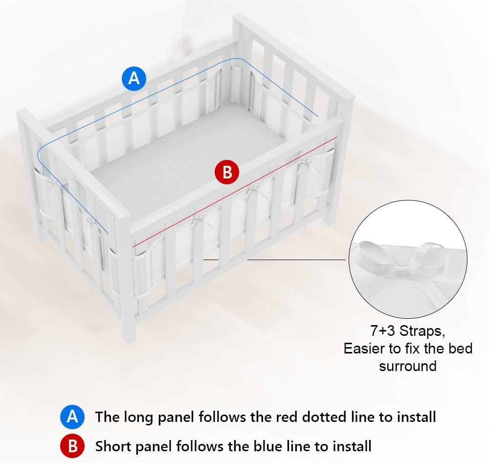 Thumbnail 2 de Vicloon Cot Bumper Mesh Liner, 2 pack