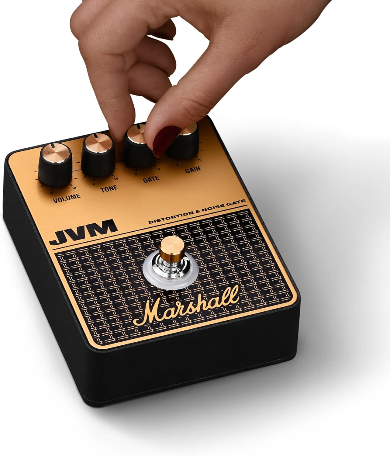 Detalle 2 de Marshall JVM 1008157 Overdrive Distortion Pedal, Black and Gold, 9V