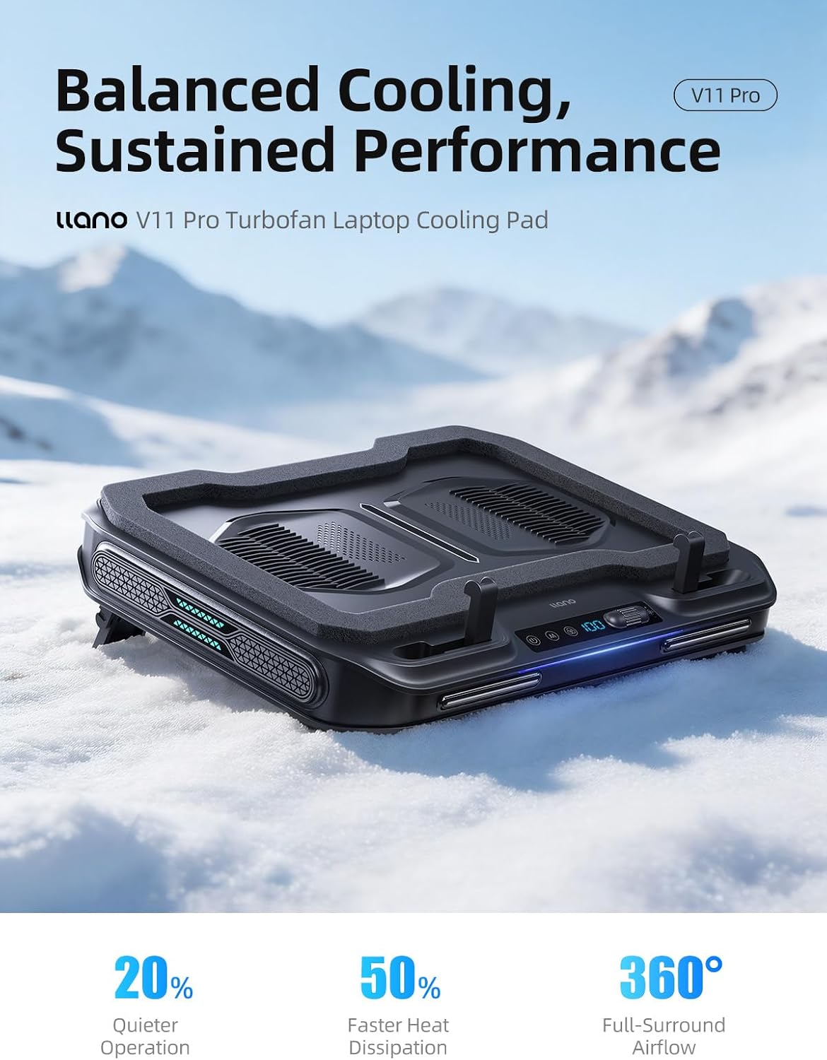 Detalle 2 de Llano laptop cooling pad V11 Pro