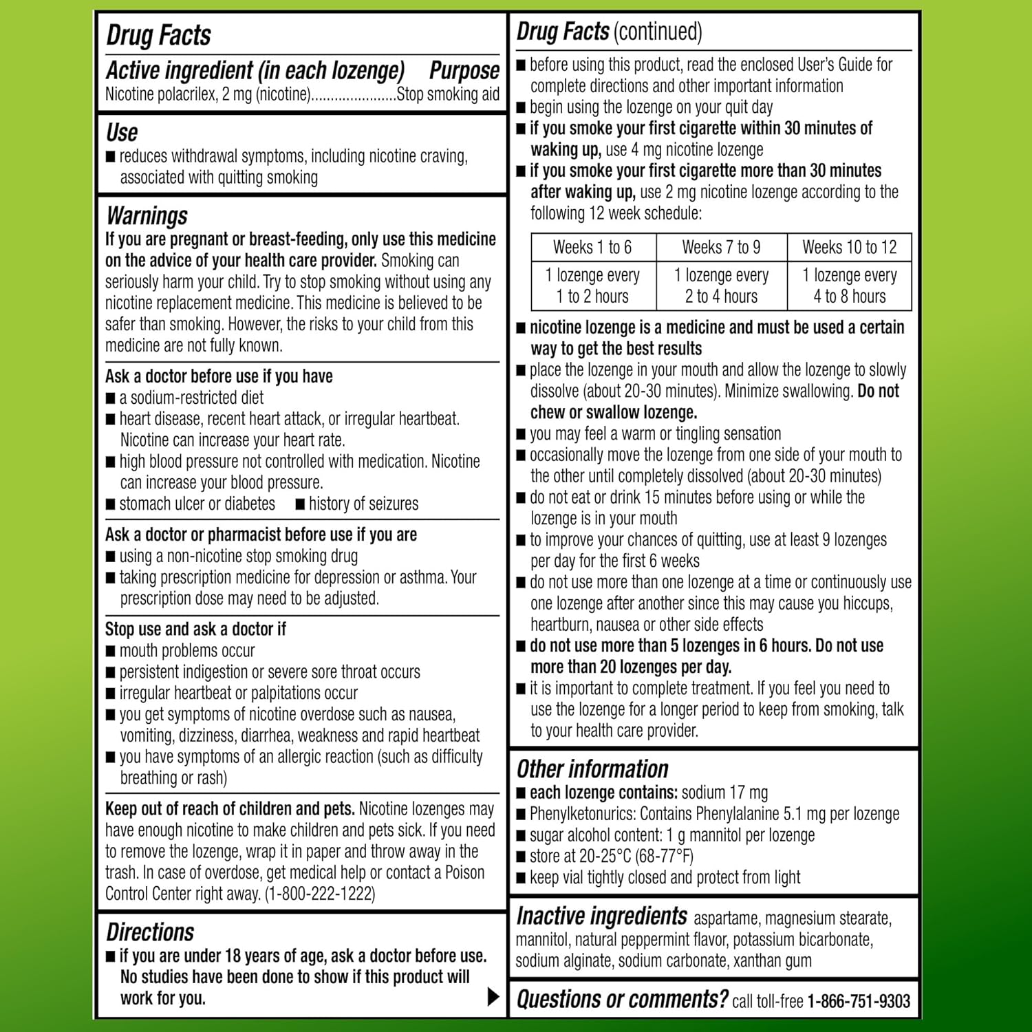 Detalle 2 de Amazon Basic Care Nicotine Polacrilex Lozenge 2 mg (Mint) – Stop Smoking Aid, 144 Count