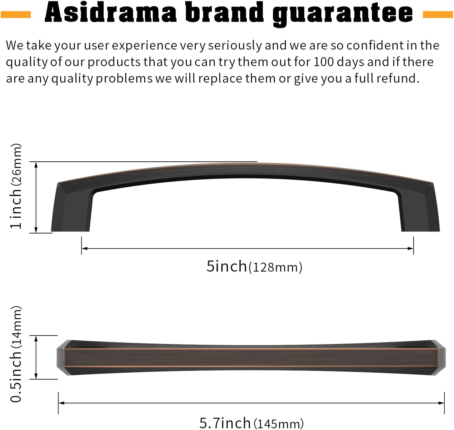 Detalle de Asidrama 3908 5-Inch Oil-Rubbed Bronze Cabinet Pulls, 2-Pack