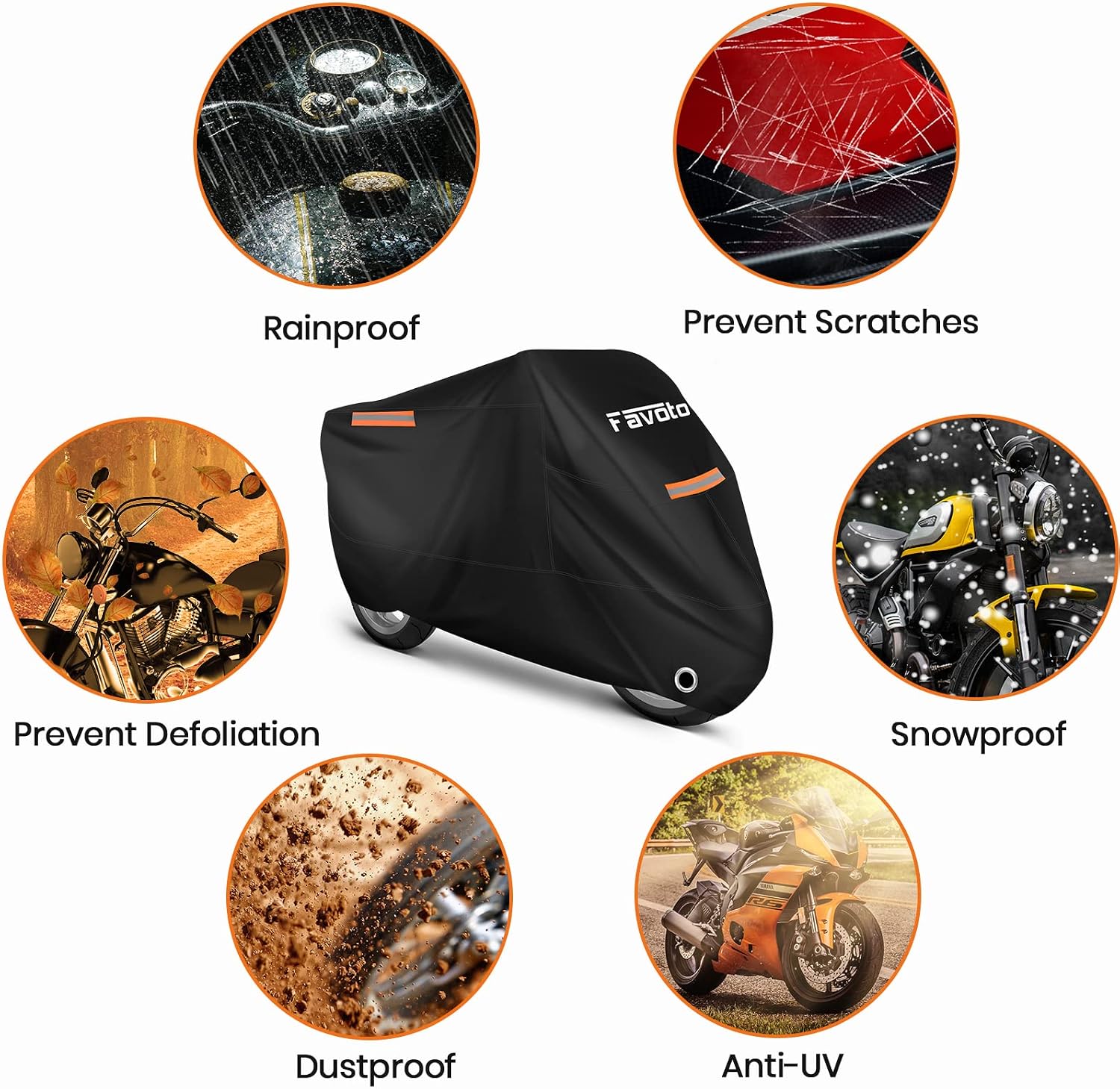 Detalle 2 de Favoto Motorbike Cover 225x105x125 cm waterproof