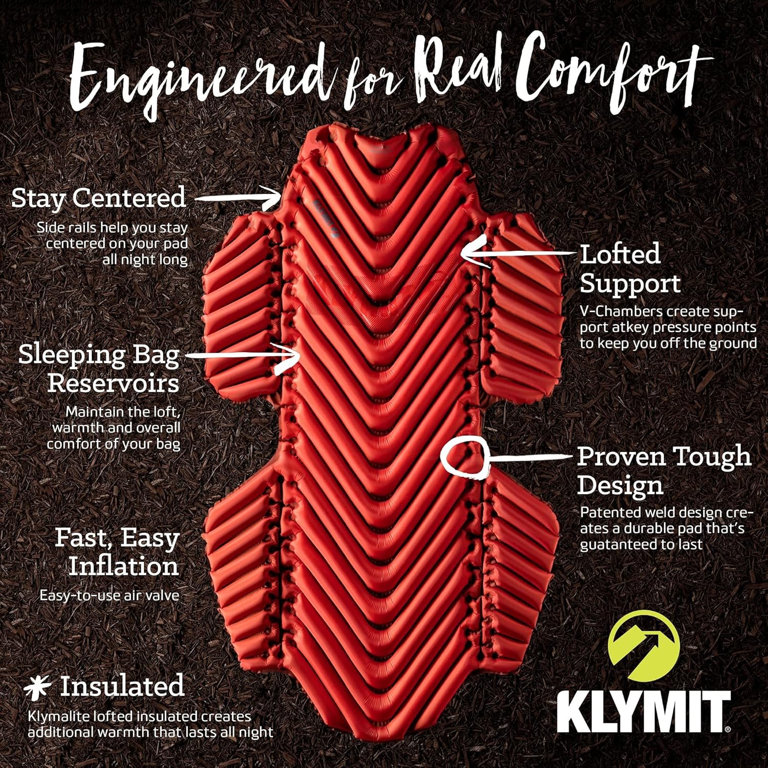 Detalle 2 de Klymit Hammock V – izolowana, nadmuchiwana mata do hamaka, czerwona
