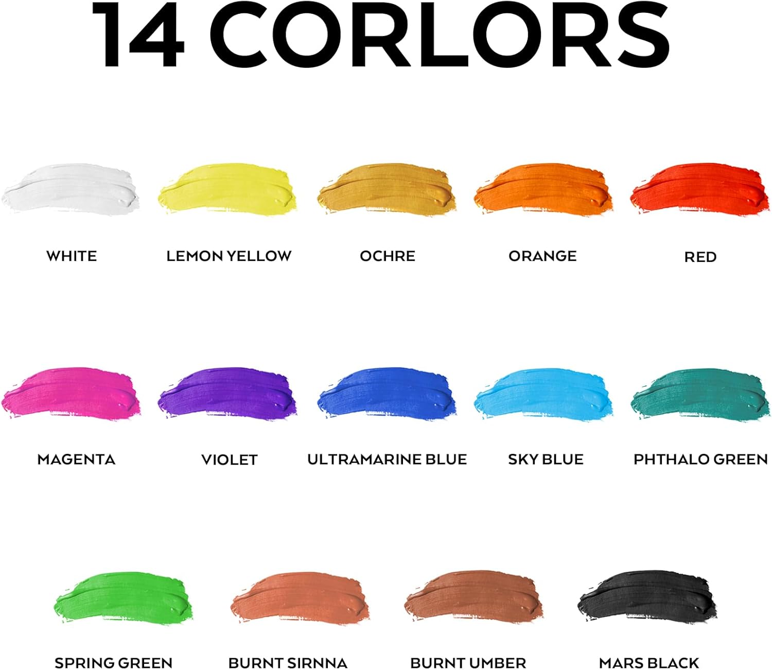 Thumbnail 1 de Nicpro 14 Colors Outdoor Acrylic Paint Bulk (4.06 oz) with Tool Set – Multi-Surface, Non-Toxic