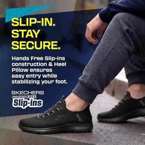 Detalle de Skechers Homme Summits High Range Slip-In ENTRAINEUSE – Black Mesh/Trim, 42 EU