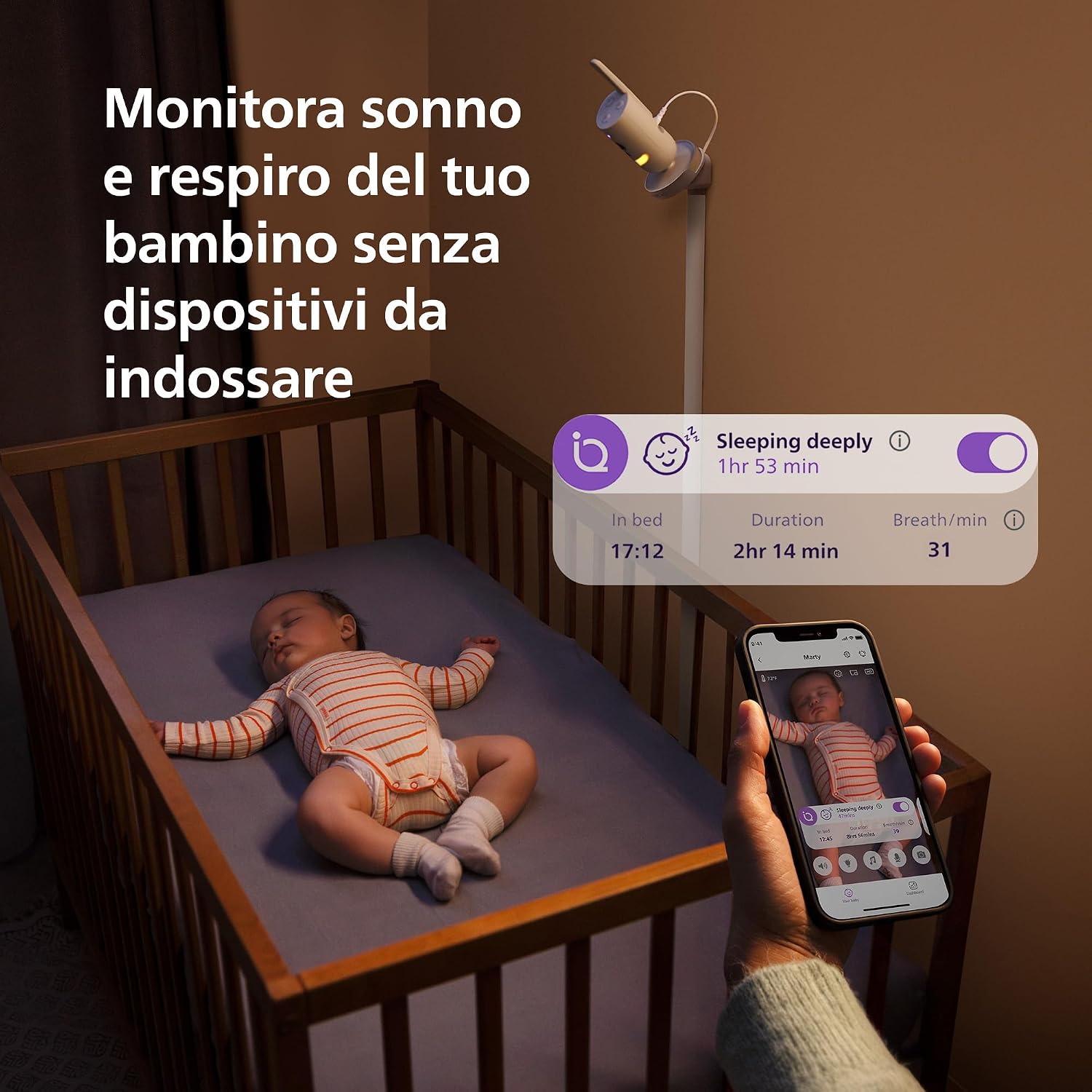 Thumbnail 2 de Philips Avent Premium Connected Baby Monitor SCD973/26: monitor per sonno e respirazione con IA e app