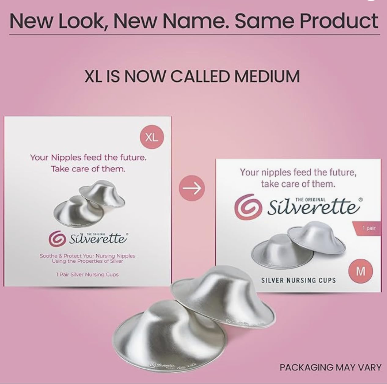 Detalle de Silverette Medium Nursing Cups, 100% Sterling Silver, Made in Italy
