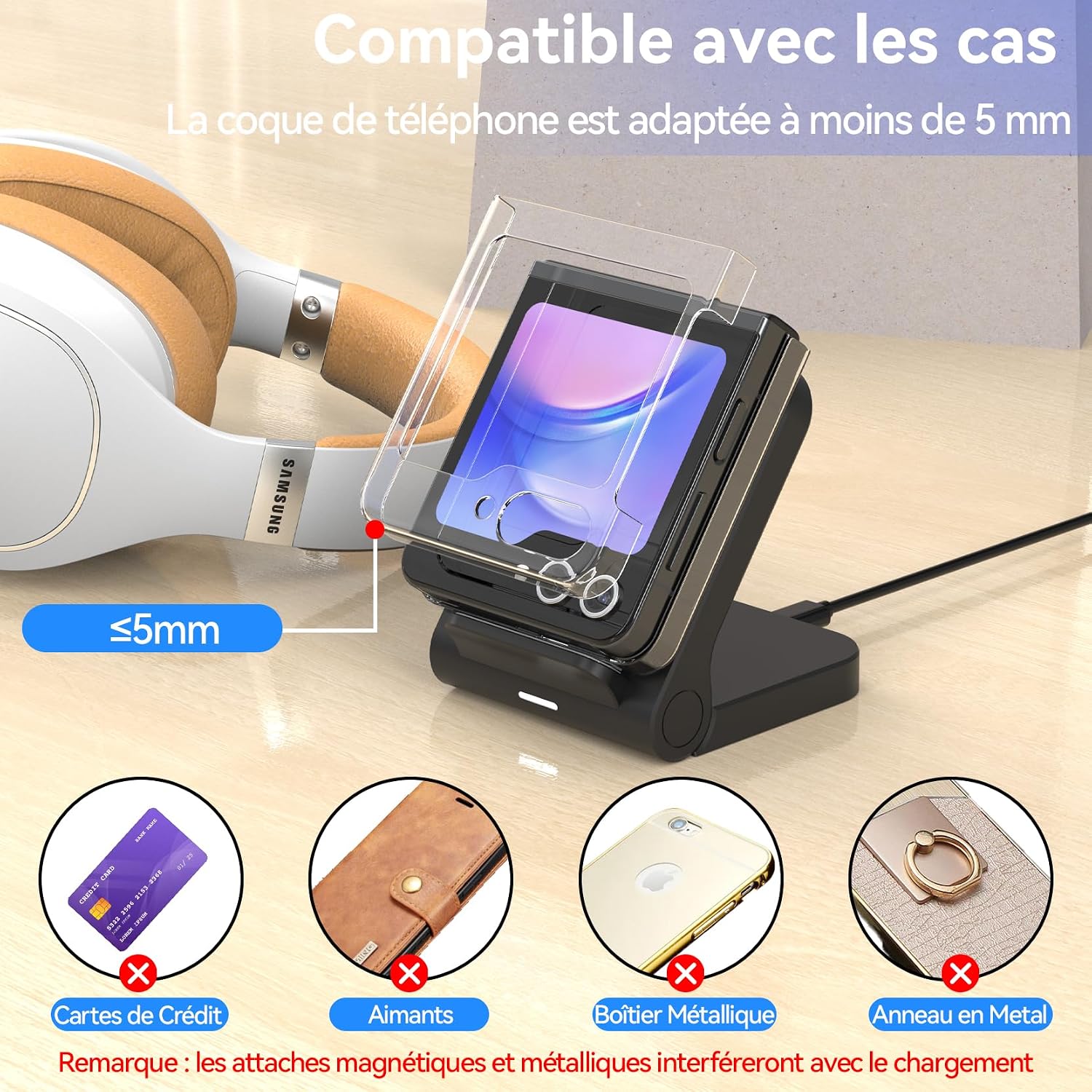Detalle 2 de Geyo Chargeur induction 15W pour Z Flip