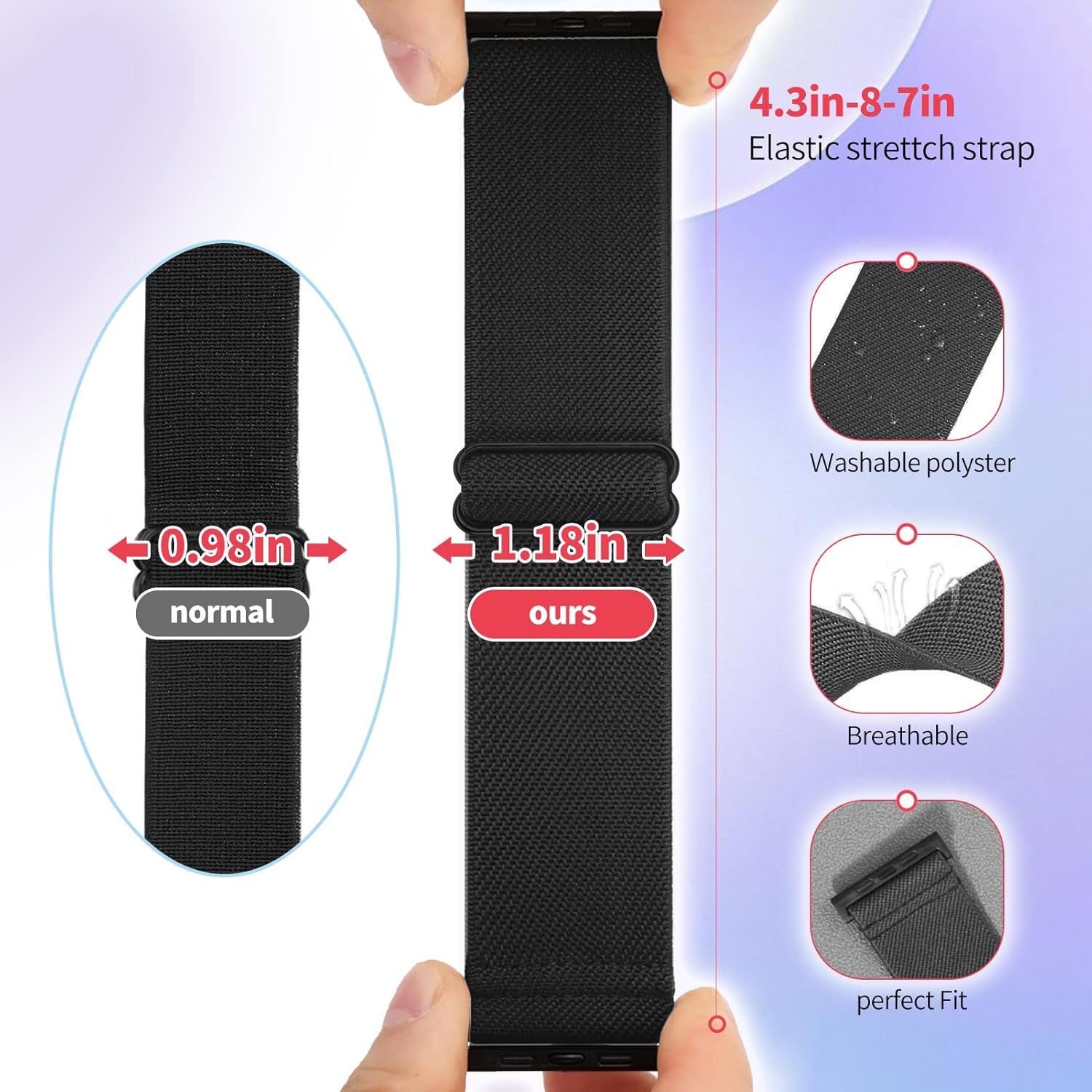 Detalle 2 de Ecogbd Wide Elastic Replacement Strap 3Pack