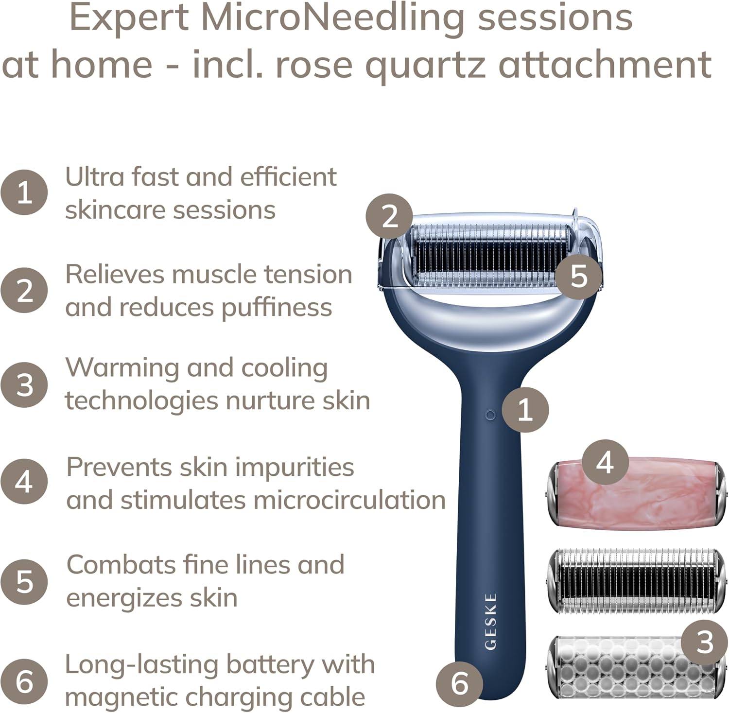 Thumbnail 1 de GESKE SmartAppGuided MicroNeedle Roller 9-en-1: beauté guidée et éthique de soin