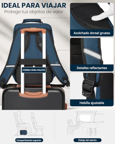 Detalle de Kono mochila de cabina 40 x 20 x 25 cm con apertura de 180° y correa para equipaje
