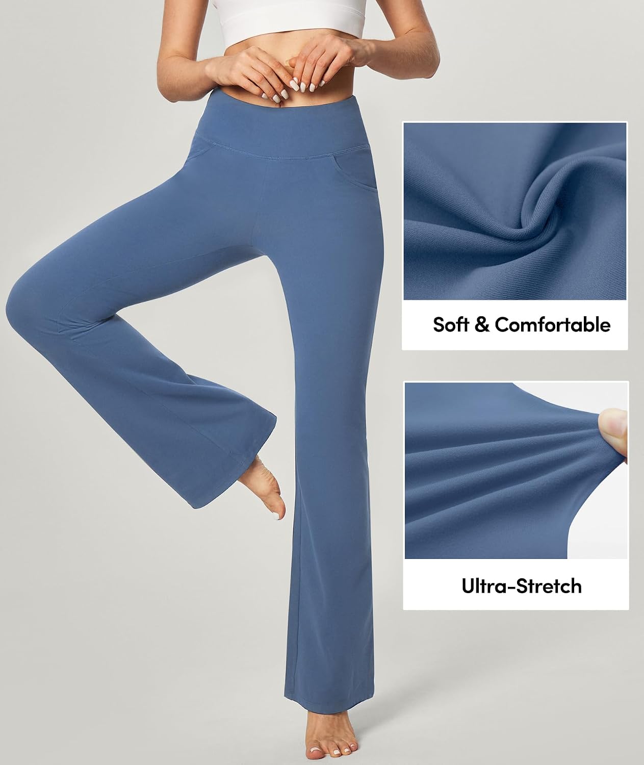 Thumbnail 4 de IUGA High-Waisted Bootcut Yoga Pants with Four Pockets and DIY Hem