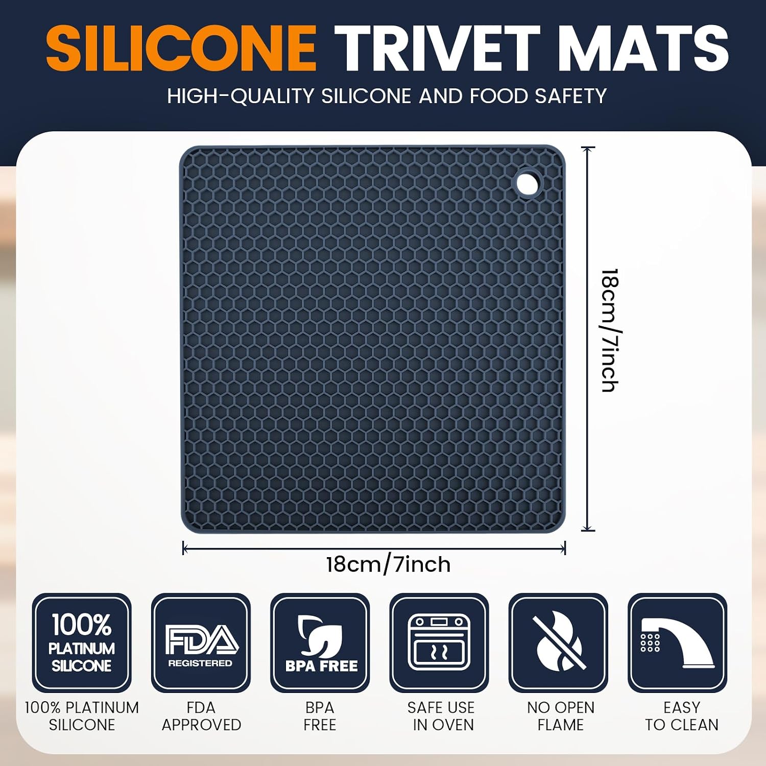 Detalle 2 de Silicone Trivet Mats, Set of 4