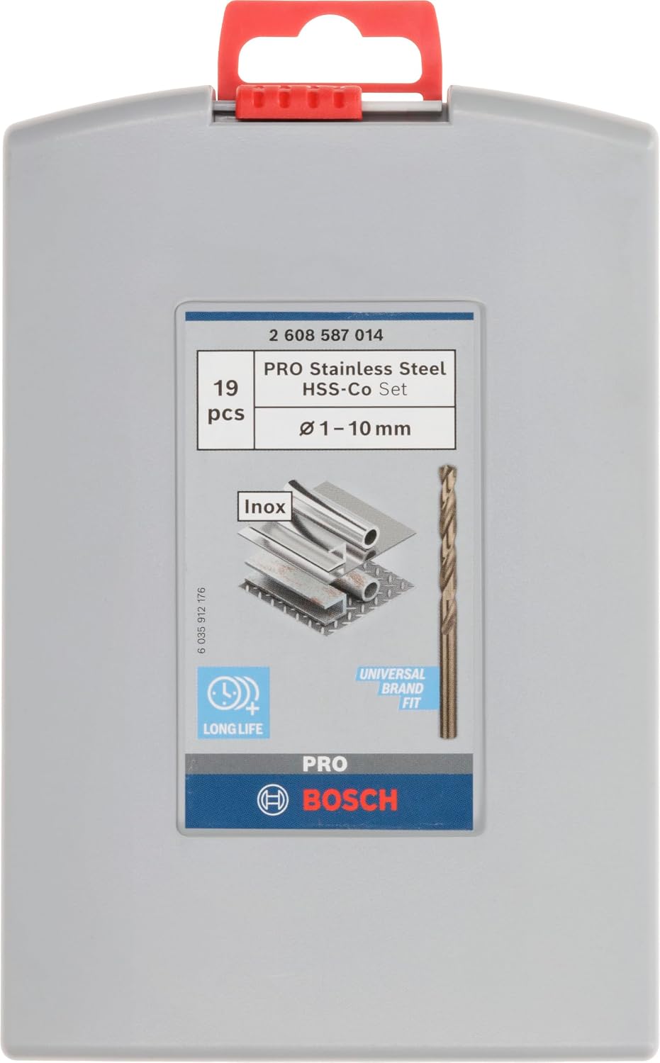 Thumbnail 1 de Bosch Professional 2608587014 19-Piece HSS-Cobalt ProBox Metal Drill Bit Set (1mm–10mm)
