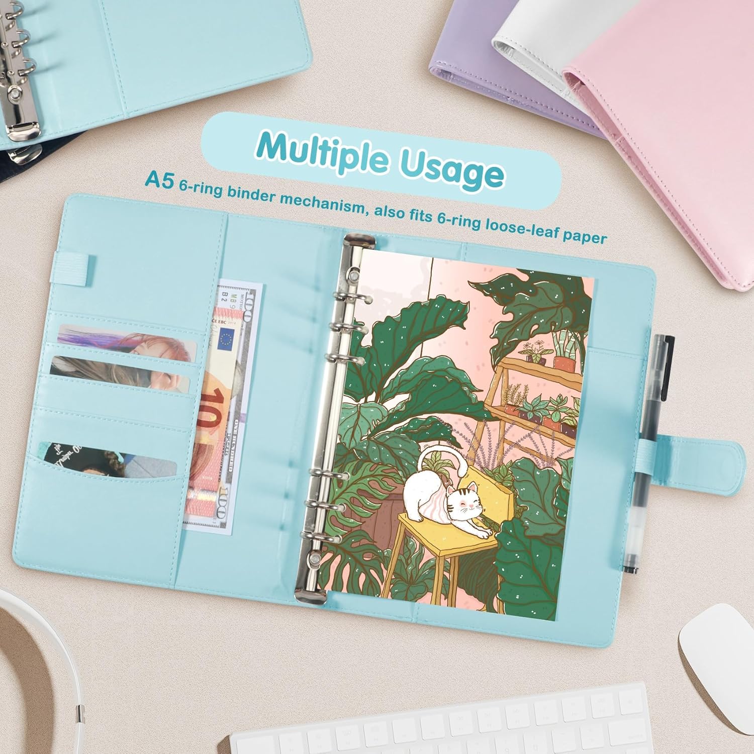 Thumbnail 6 de A5-Bindekarte Sammler mit 30 Pack 4-Pocket-Seiten und 6-Ring-Album (240 Kartenfächer) mit magnetischem Schnallenverschluss