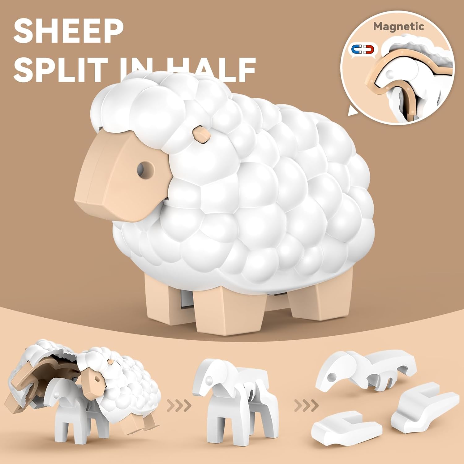 Detalle 2 de Magnetic Animal Building Toys: 4-Species 3D STEM Puzzle for Kids
