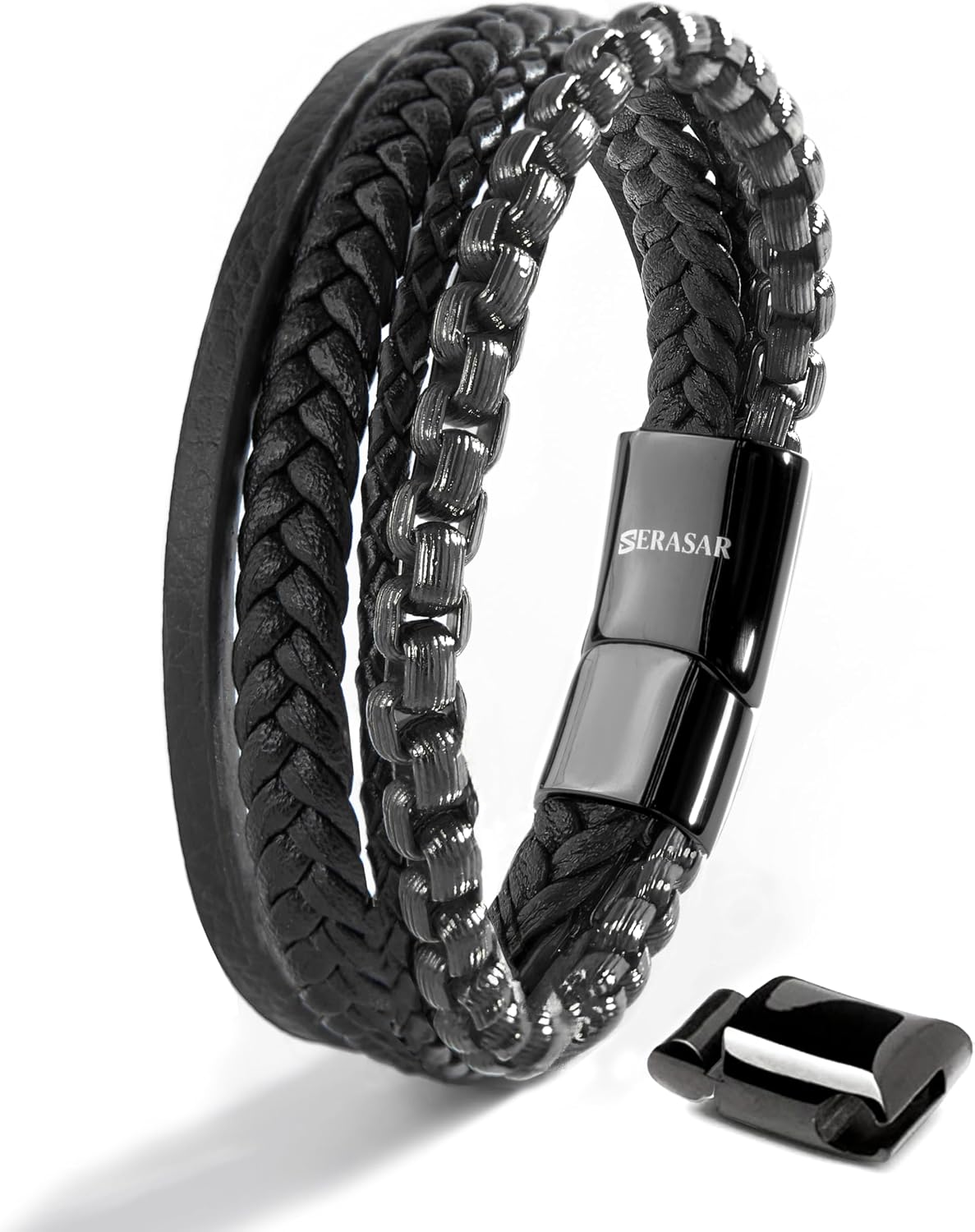 Thumbnail 6 de SERASAR Bracelet Homme Cuir Magnétique