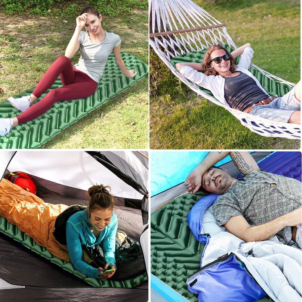 Thumbnail 6 de Sundom Isomatte Camping Outdoor Ultralight – wasserdichte, faltbare Luftmatratze 190 × 59 × 6 cm