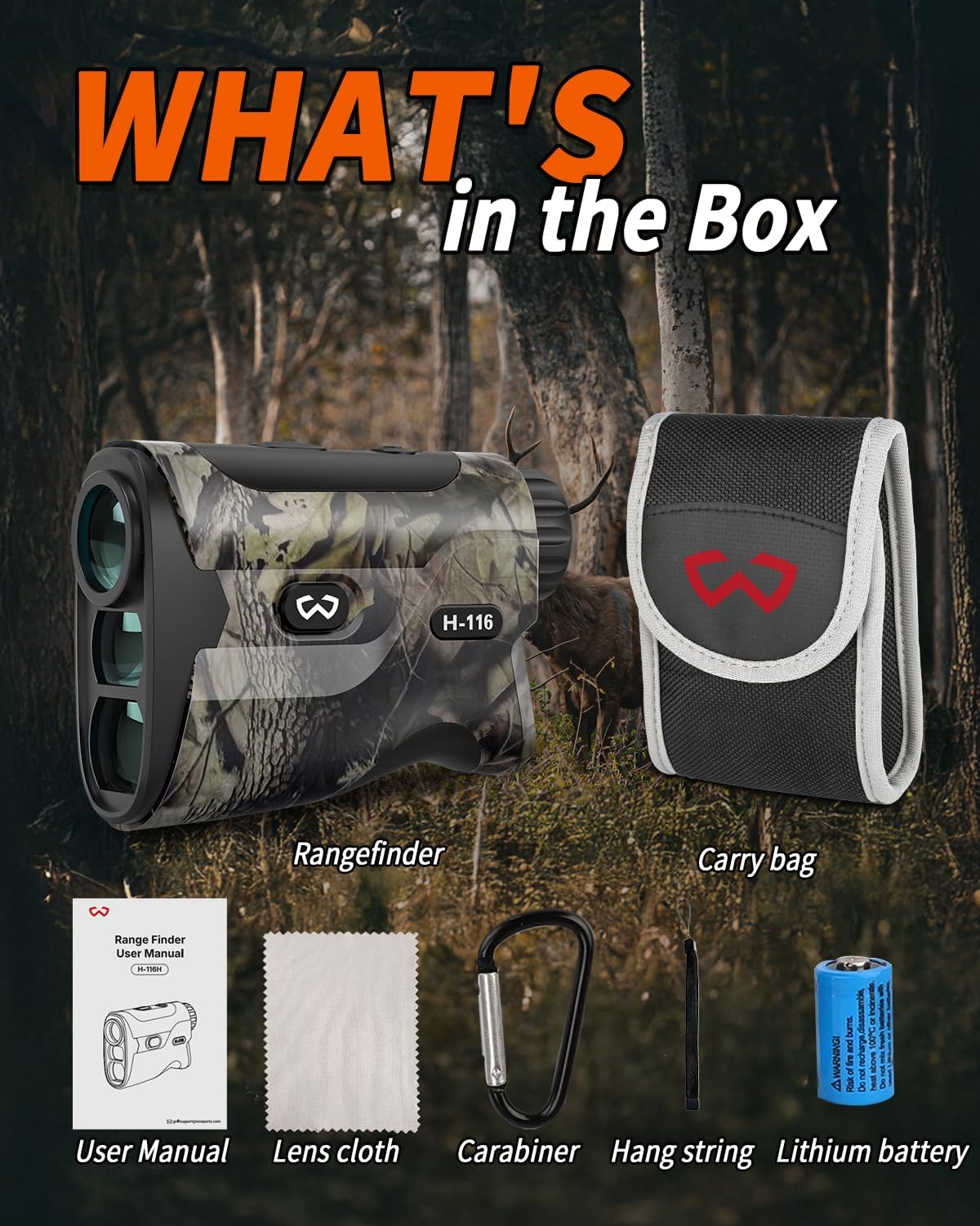 Thumbnail 6 de WOSPORTS Hunting Rangefinder 6x Magnification