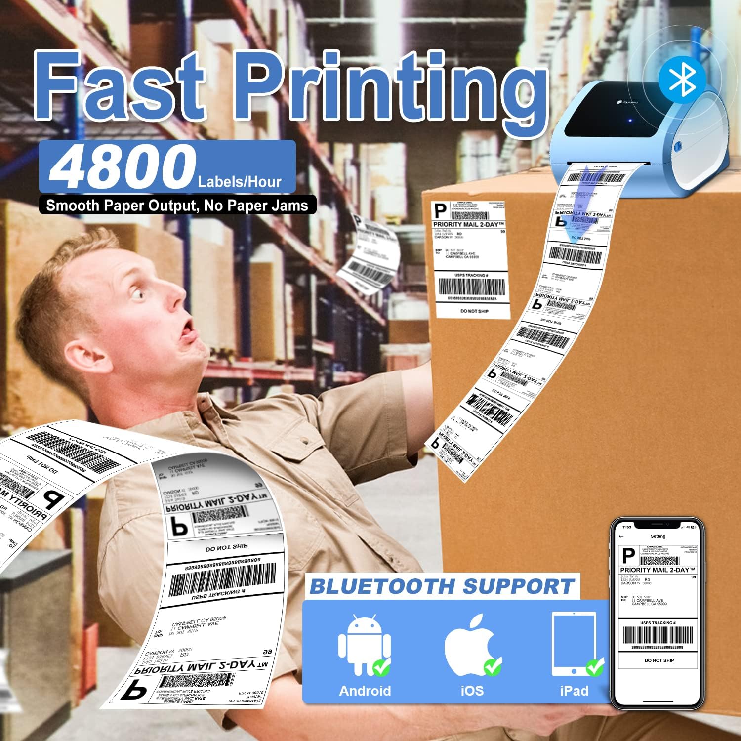 Thumbnail 5 de Phomemo shipping label printer D520-BT
