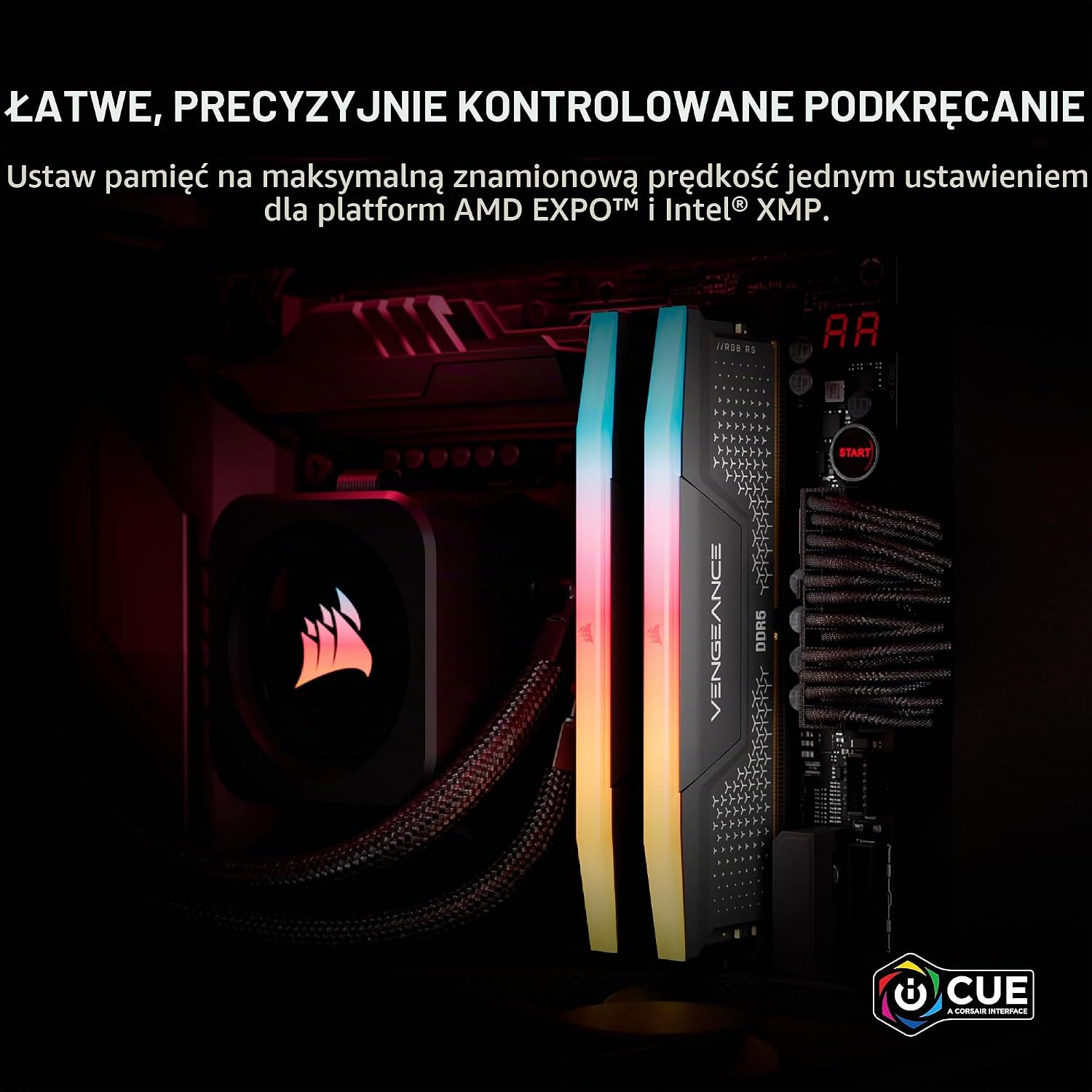Detalle 1 de Corsair VENGEANCE RGB RS CMG32GX5M2D6000Z38 DDR5 32 GB, 6000 MHz, CL38