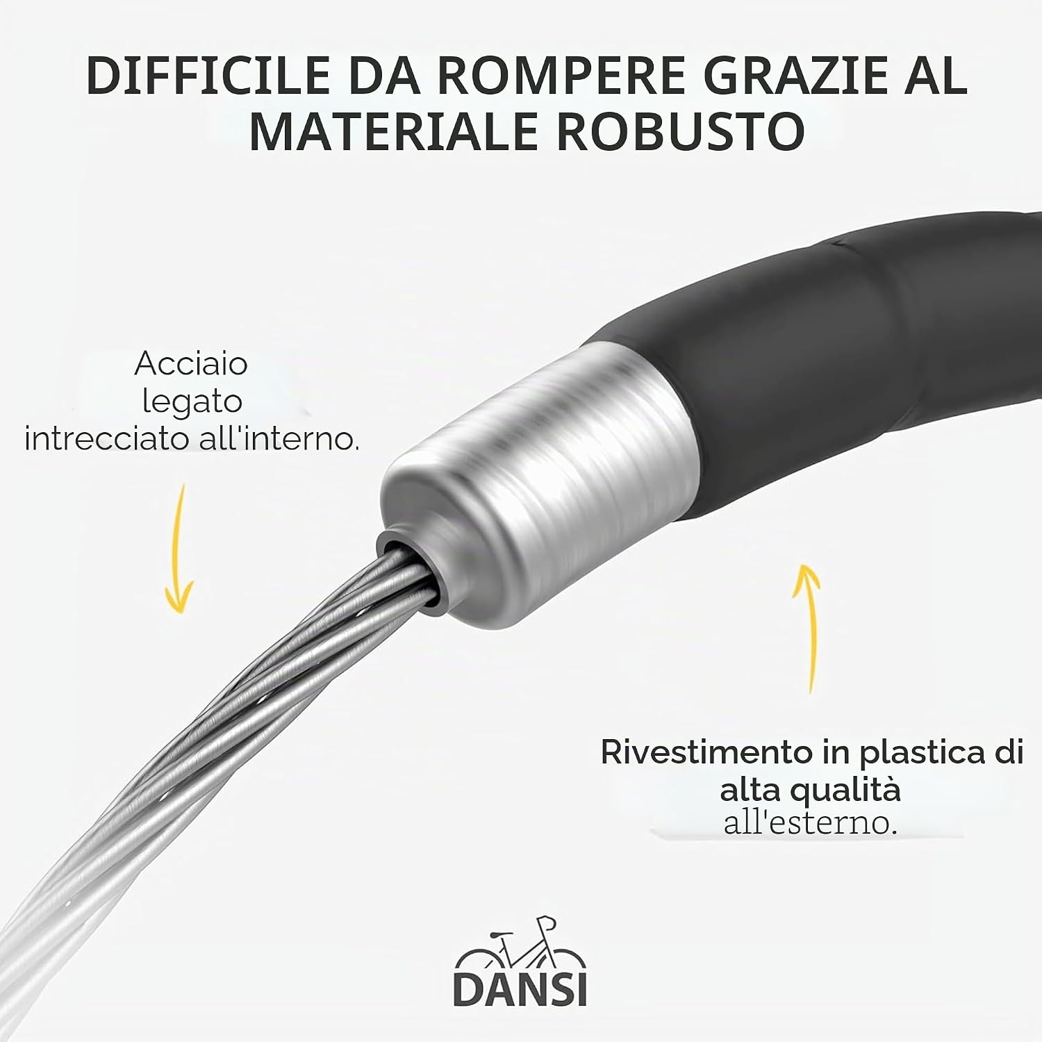 Detalle de DANSI Lucchetto blindato per biciclette con combinazione numerica – 18x850 mm