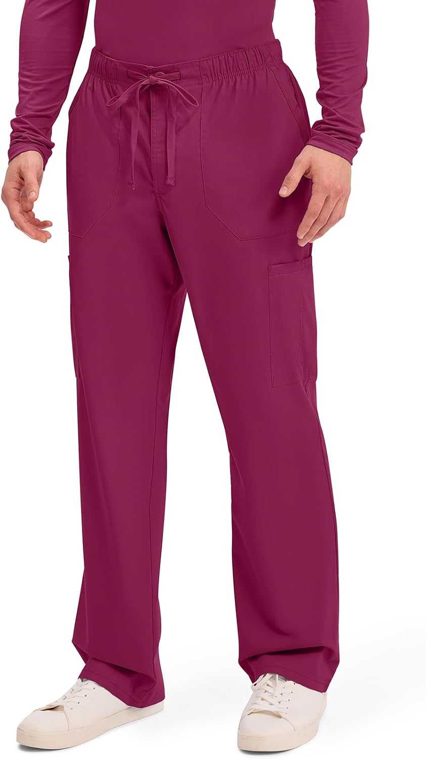 Detalle 1 de Cherokee WW190 Men's Tapered Cargo Scrub Pants, 2-Way Stretch, 5 Pockets