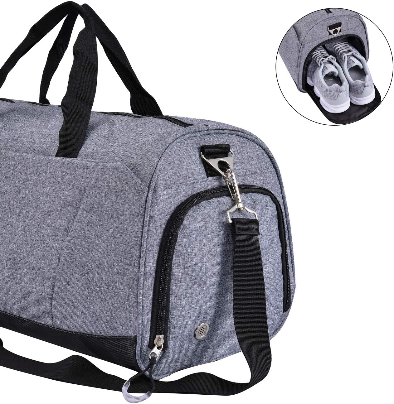 Detalle de Kasibon gym bag with shoes compartment, wet pocket and 35L capacity
