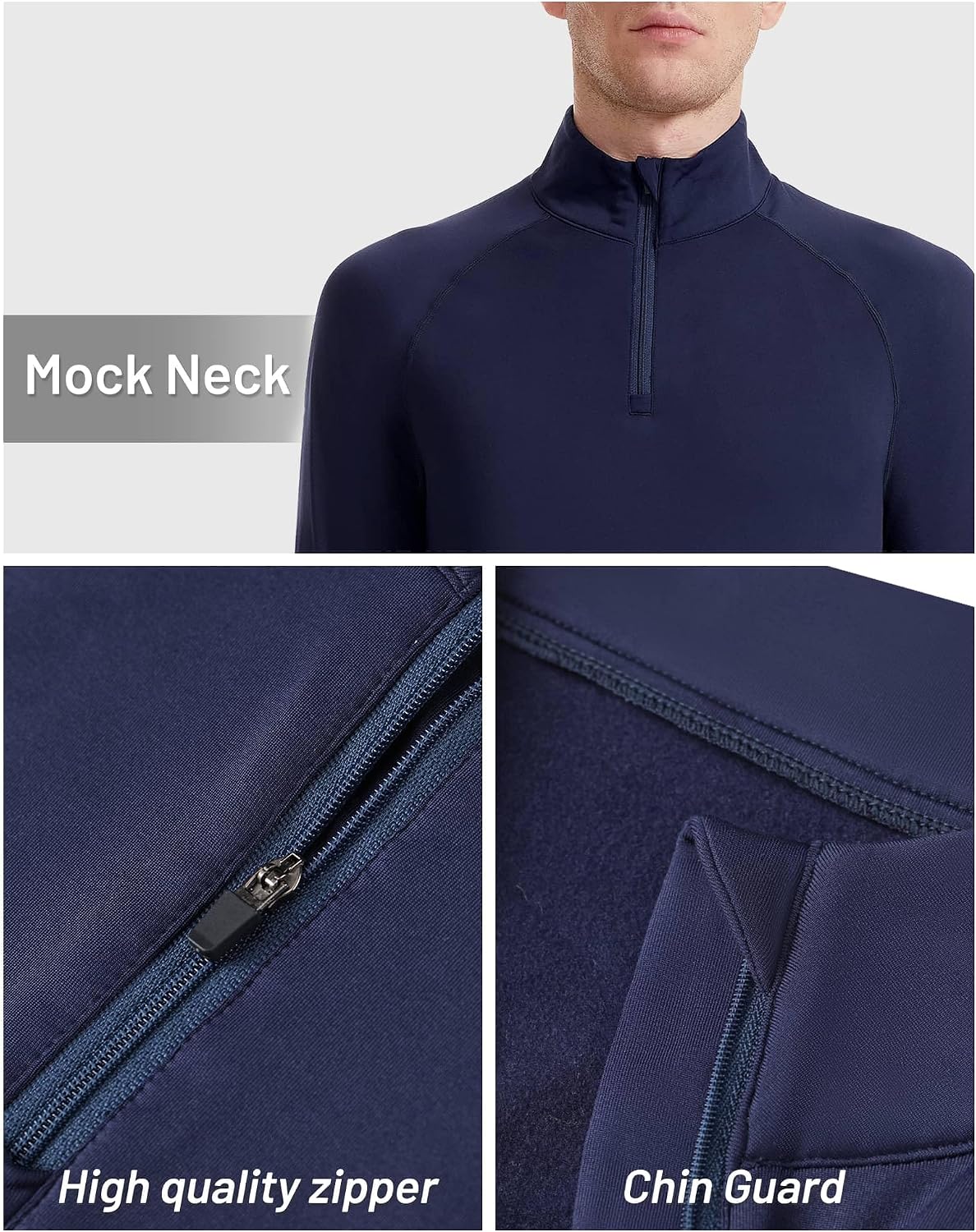 Detalle 2 de Runhit Men's Quarter-Zip Fleece Pullover