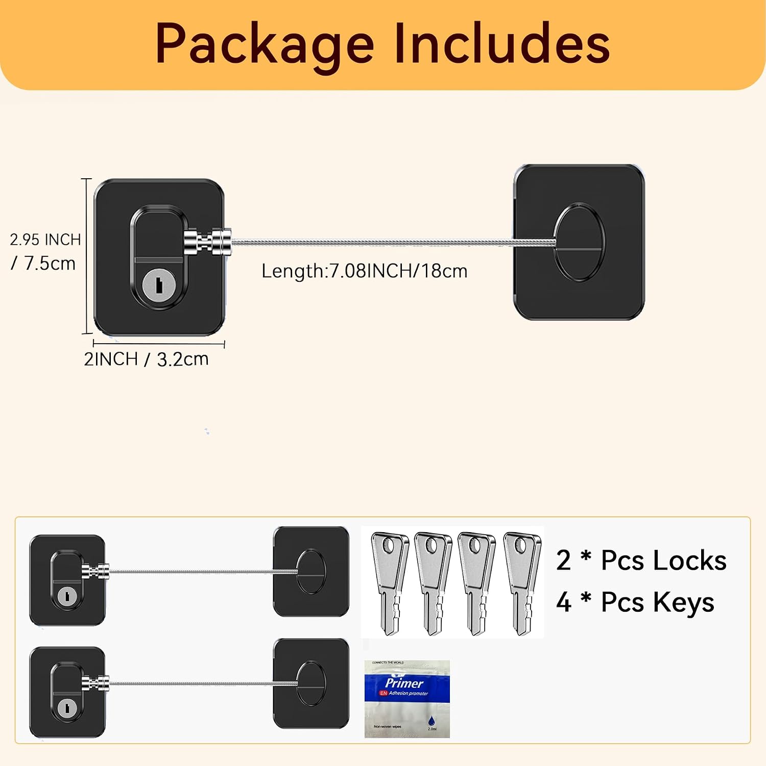 Thumbnail 5 de Two Pack Refrigerator Locks with Keys for Kids
