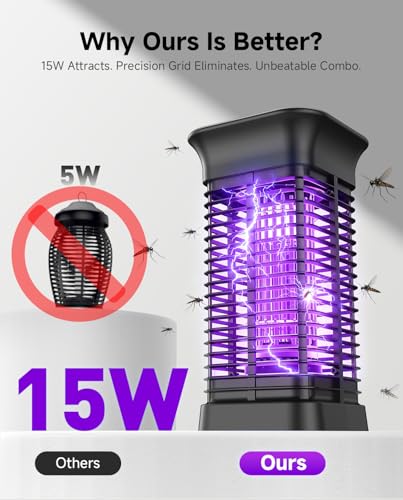 Detalle de Lampe Anti Moustique Gropfaros – Électrique et Sans Produits Chimiques, 15 W, 365 nm, 4200 V