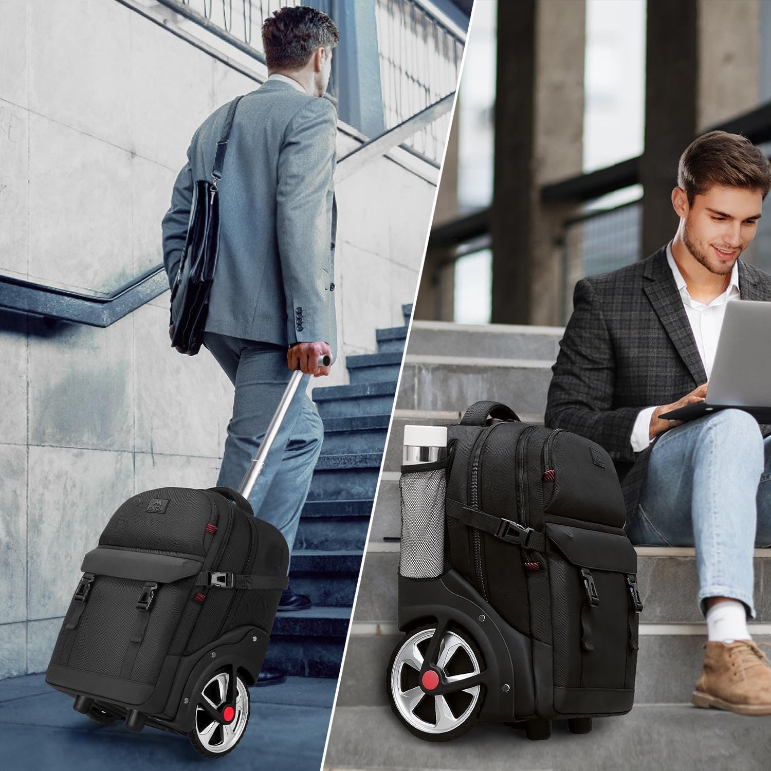 Thumbnail 6 de MATEIN trolley-rugzak voor laptop tot 17,3 inch, met grote wielen en slot