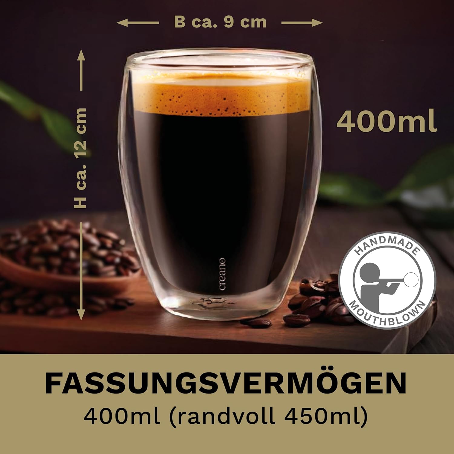 Thumbnail 3 de Creano PREMIUM 400 ml doppelwandige Gläser