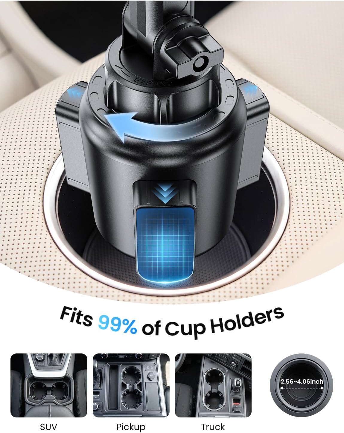 Detalle de LOXP Car Cup Holder Phone Mount for 4.0–7.2-Inch Phones