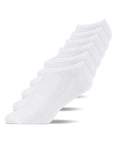 Detalle de Snocks Herren & Damen Sneaker Socken (6x Paar) Weiß, 35-38 – Bio-Baumwolle, langlebig
